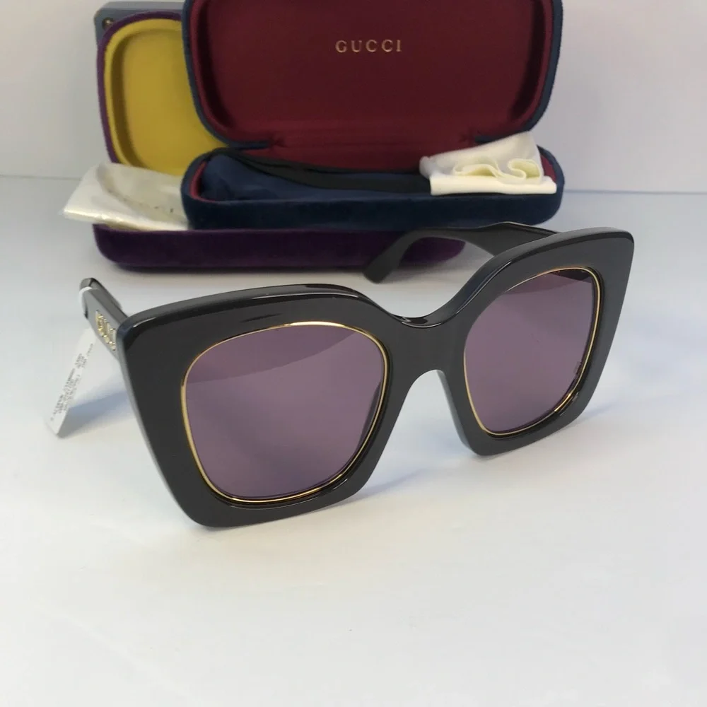 New Authentic Gucci GG1151S 002 51 Grey Violet Sunglasses - Picture 9 of 14